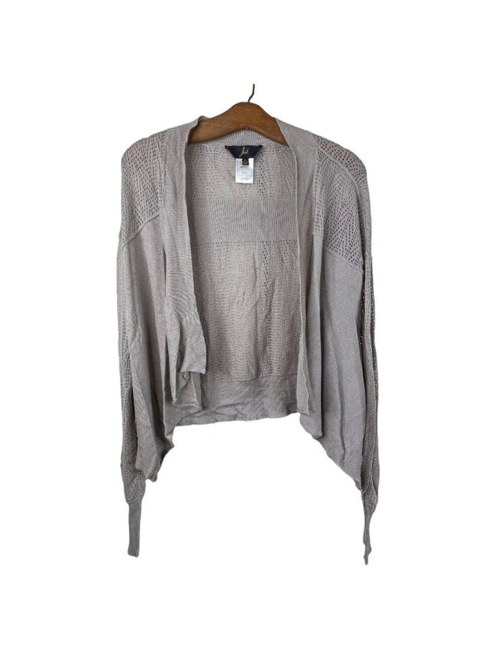 Jack Open Cardigan Size Medium Front Sweater Open Weave Cotton Blend Cozy